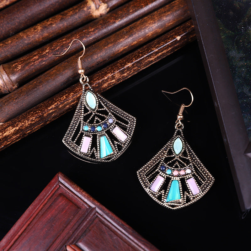 1 Pair Retro Water Droplets Metal Plating Zircon Women's Drop Earrings