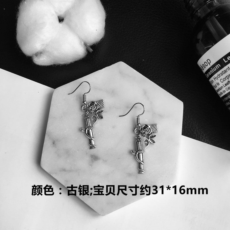 Exaggerated Pistol Plating Alloy No Inlaid Earrings