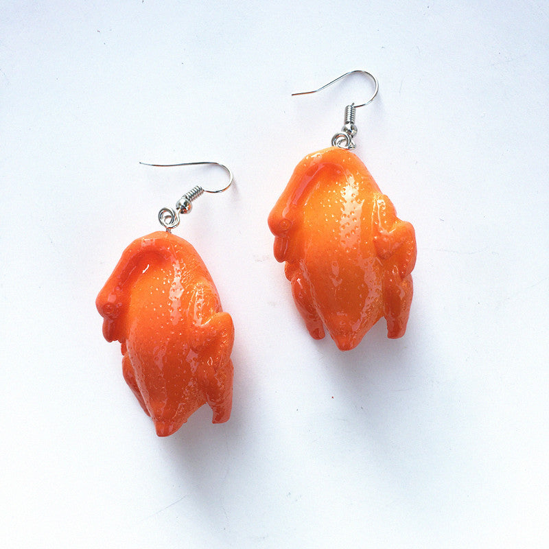 Creative Fashion Simulation Stewed Spare Ribs Chicken Wings Resin Drop Earrings