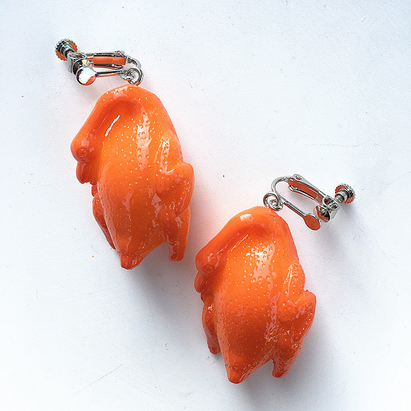 Creative Fashion Simulation Stewed Spare Ribs Chicken Wings Resin Drop Earrings