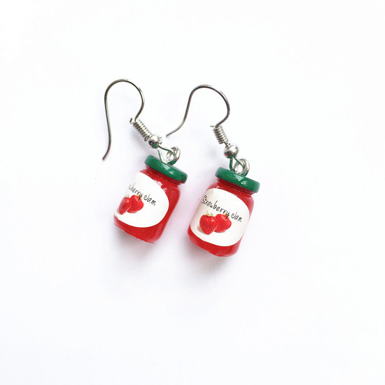 Creative Fun Jam Drink Bottle Drop Earrings Wholesale