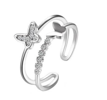 Vintage Heart-shaped Cute Bear Star Moon Butterfly Alloy Rings Wholesale