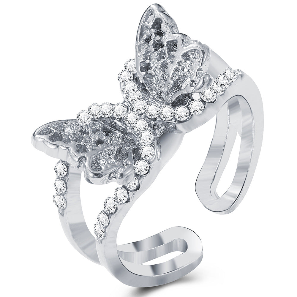 Vintage Heart-shaped Cute Bear Star Moon Butterfly Alloy Rings Wholesale