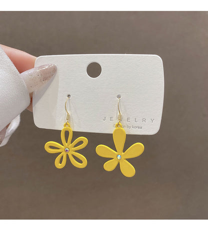 Asymmetric Flower Earrings Summer Petal Alloy Earrings