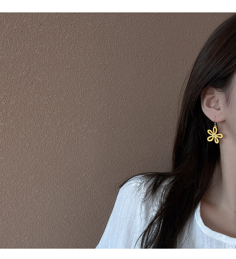 Asymmetric Flower Earrings Summer Petal Alloy Earrings