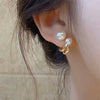 Creative Simple Retro Heart Shaped Pearl Alloy Earrings