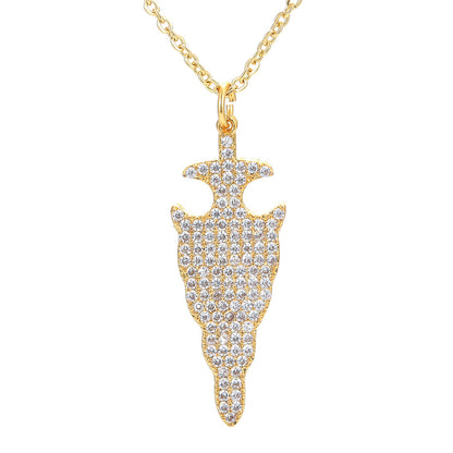 Fashion New Arrow Pendant Micro-inlaid Full Zircon Copper Necklace Wholesale