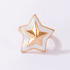 Fashion Color Drip Oil Letter Star Ring Rainbow Heart Single Ring