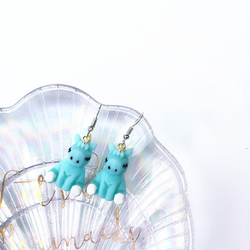 Creative Cute Cartoon Pendant Earrings Resin Drop Earrings