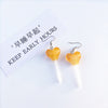 Cute Heart-Shaped Lollipop Earring Resin Candy Earrings