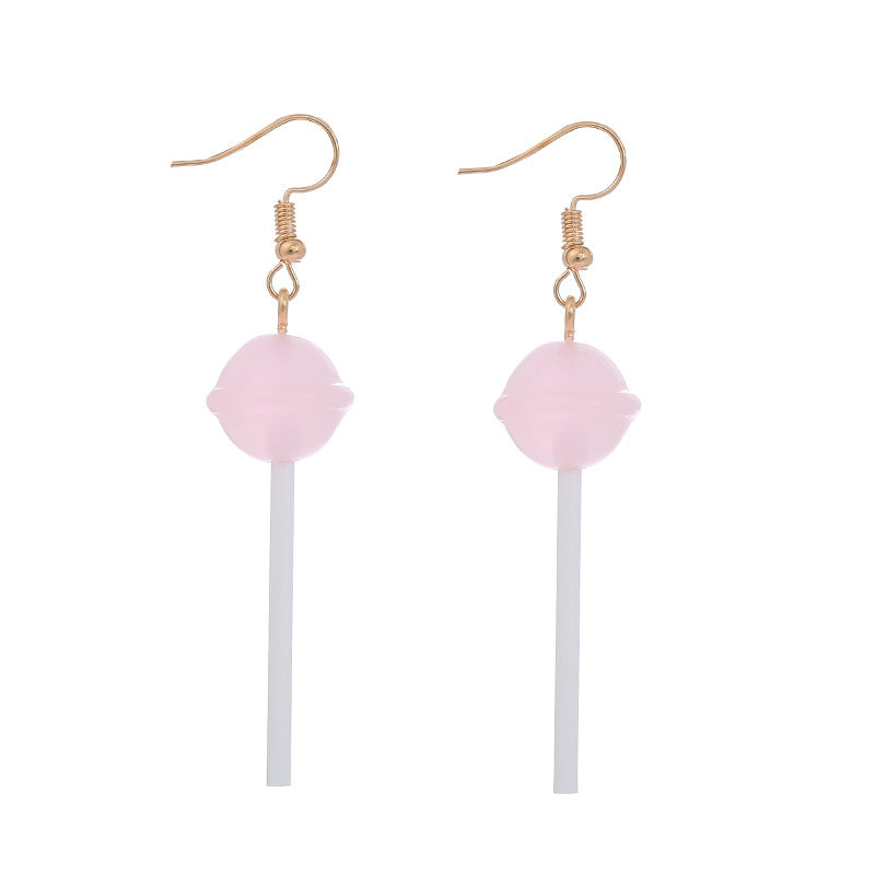 Cute Heart-Shaped Lollipop Earring Resin Candy Earrings