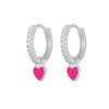 Fashion Heart-shaped Earrings Ear Buckle Drop Oil Copper Earrings