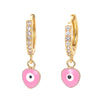 New Color Dripping Female Geometric Devil Eye Copper Earrings Diy Jewelry Accessories