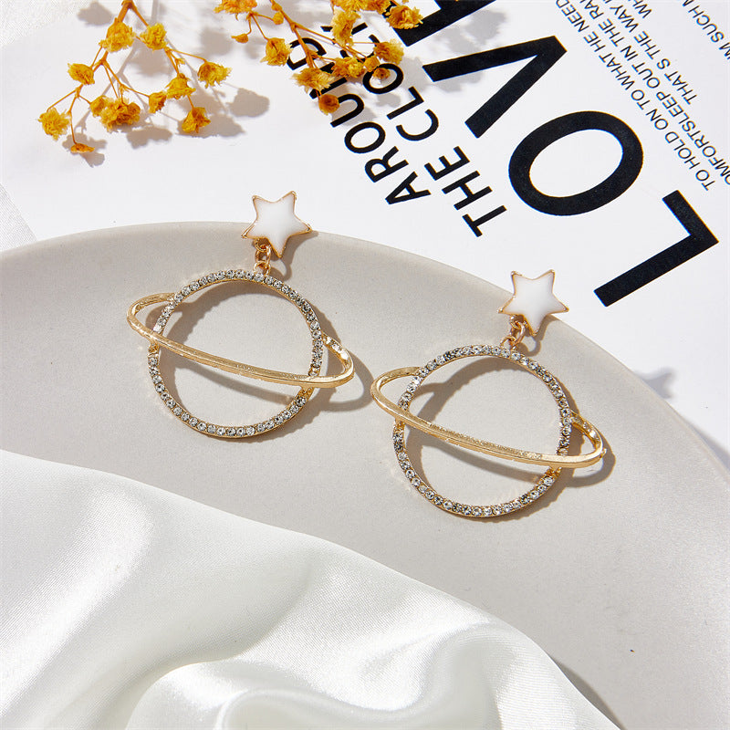 1 Pair Vintage Style Simple Style Star Irregular Inlay Alloy Zircon Drop Earrings