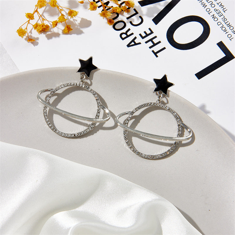 1 Pair Vintage Style Simple Style Star Irregular Inlay Alloy Zircon Drop Earrings