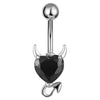 Fashion Zircon Little Devil Heart-shaped Navel Button Navel Nail