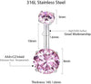 Fashion Double-headed Round Zircon Navel Nails Women's Human Body Jewelry