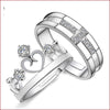 New Fashion Female Crown Couple Copper Silver Plated Ring Wholesale