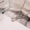 Retro 925 Sterling Silver Peach Heart Lock Pendant Hollow Thick Necklace