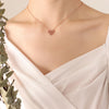 Fashion Heart-shaped Stitching Necklace Titanium Steel 18k Gold Earrings Set