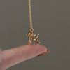 Cute Balloon Puppy Pet Titanium Steel Plated 18k Gold Necklace Clavicle Chain