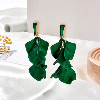 1 Pair Fashion Leaf Arylic Plating Women's Drop Earrings