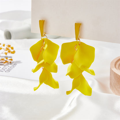 1 Pair Fashion Leaf Arylic Plating Women's Drop Earrings