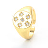 Fashion Star Zirconium Simple Retro Eight-pointed Star Opening Copper Ring