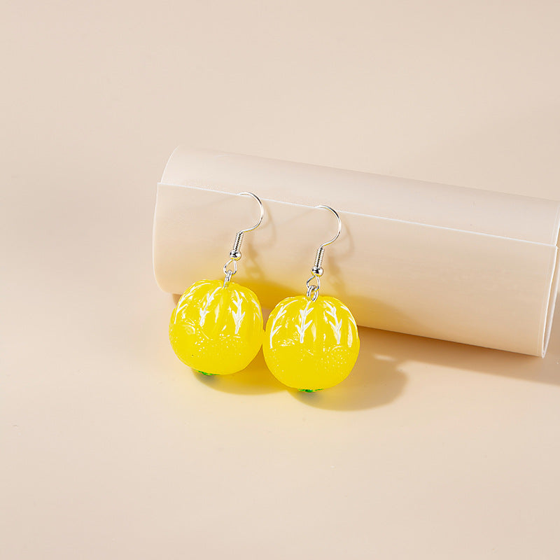 1 Pair Cute Fruit Resin Women's Earrings