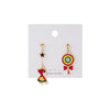 1 Pair Fashion Astronaut Dinosaur Alloy Enamel Women'S Drop Earrings