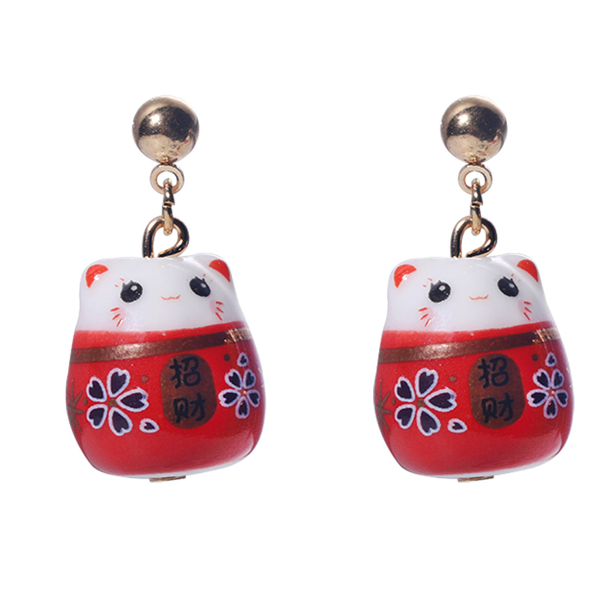 Diy Ceramic Earrings New Cute Style Ceramic Multi-color Lucky Earrings