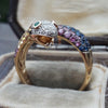 Fashion Color Inlaid Zircon Snake Ring Women's Alloy Ring Wholesale