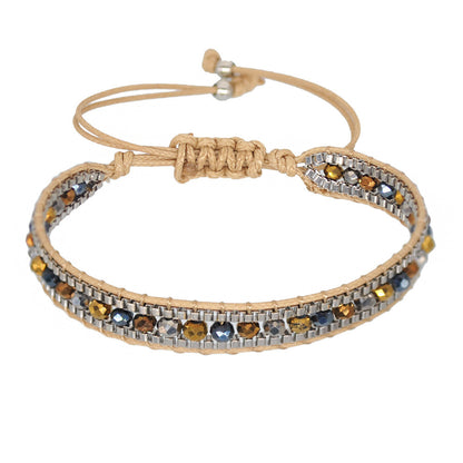 Retro Woven Leather Rope Beaded Bracelet