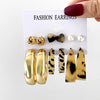 Vintage Creative Multi-layer Leopard Print C-shaped Earrings Set 6 Pairs Earrings Wholesale