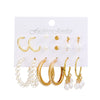 Retro Acrylic Geometric Pearl Alloy Earrings 6-piece Set Wholesale