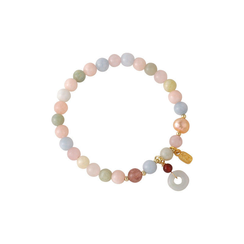 Fashion Simple Retro Gold Jade Crystal Stone Bracelet