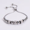 Fashion Stainless Steel Diamond Adjustable Size Beaded Bracelet