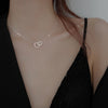 Korean Style Double Heart Stitching Interlocking Necklace