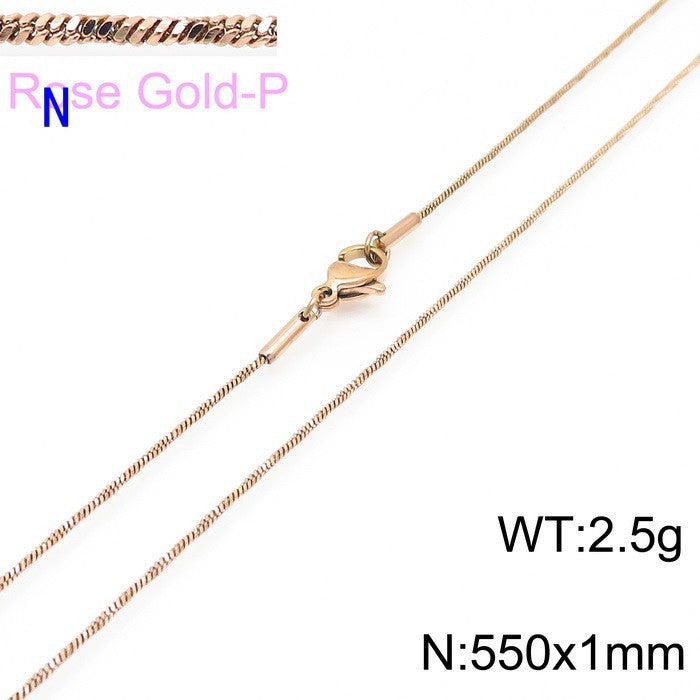 Fashion Simple Stainless Steel Snake Bone Chain Necklace