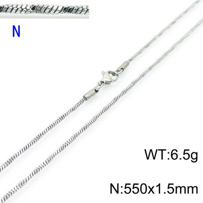 Fashion Simple Stainless Steel Snake Bone Chain Necklace