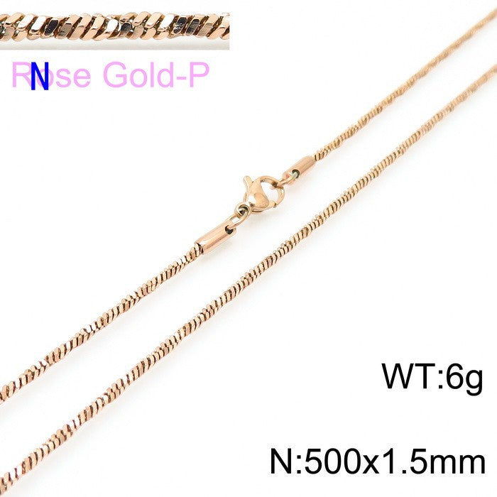 Fashion Simple Stainless Steel Snake Bone Chain Necklace