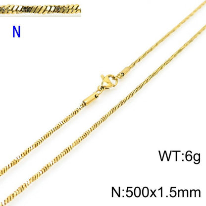 Fashion Simple Stainless Steel Snake Bone Chain Necklace