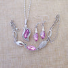 Fashion Angel Elf Crystal Necklace Earring Bracelet Jewelry Set Wholesale