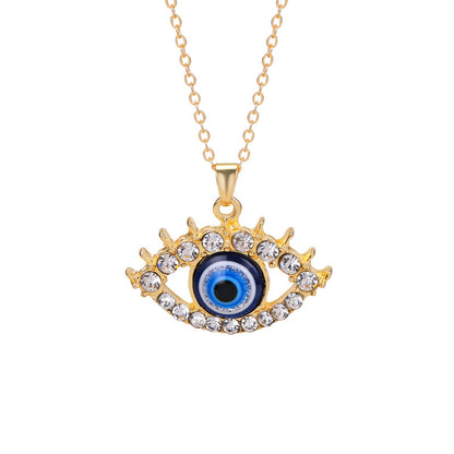 Fashion Simple Devil Eye Pendant Necklace Alloy Necklace