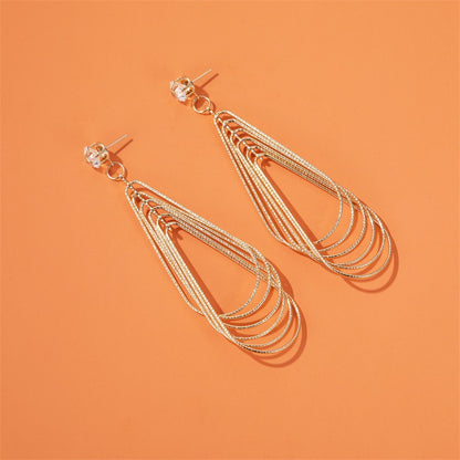 New Retro Exaggerated Geometric Pattern Multi-layer Drop Earrings Wholesale