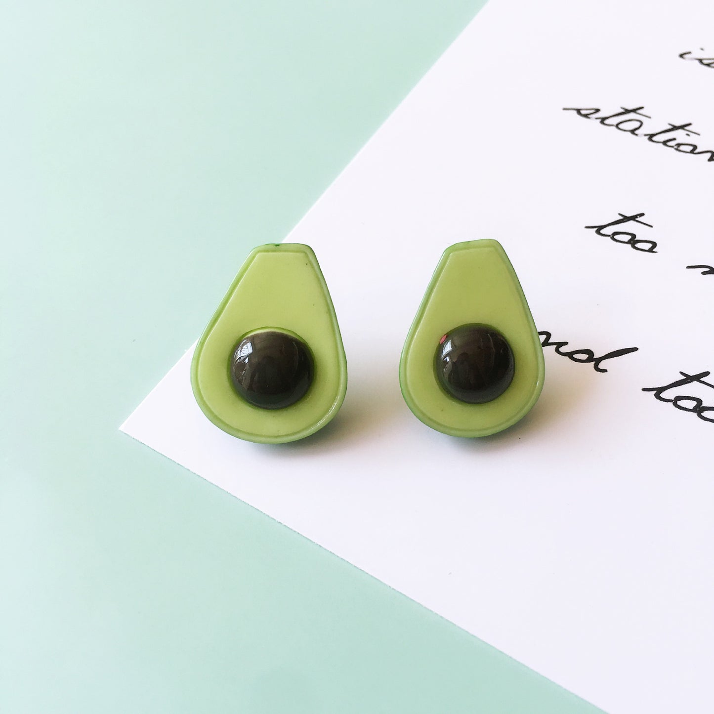 Summer Avocado Cute Simulation Fruit Hairpin Necklace Earrings