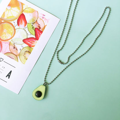 Summer Avocado Cute Simulation Fruit Hairpin Necklace Earrings