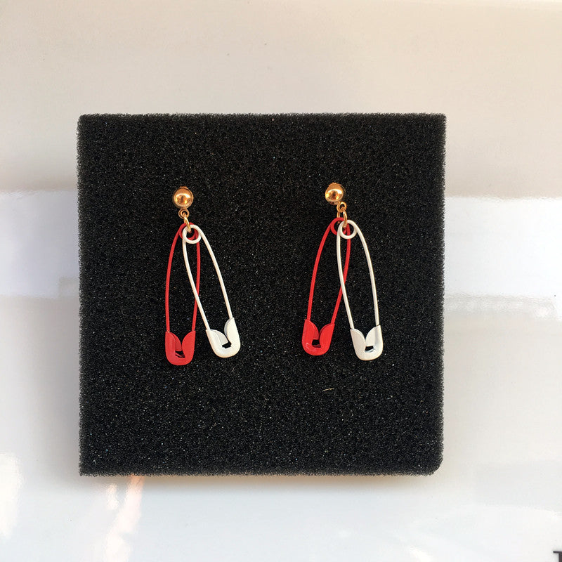 Cute Solid Color Paper Clip Pendant Earrings