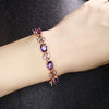 Wholesale Imitation Sapphire Clover Amethyst Inlaid Pigeon Blood Red Bracelet