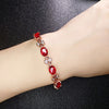 Wholesale Imitation Sapphire Clover Amethyst Inlaid Pigeon Blood Red Bracelet